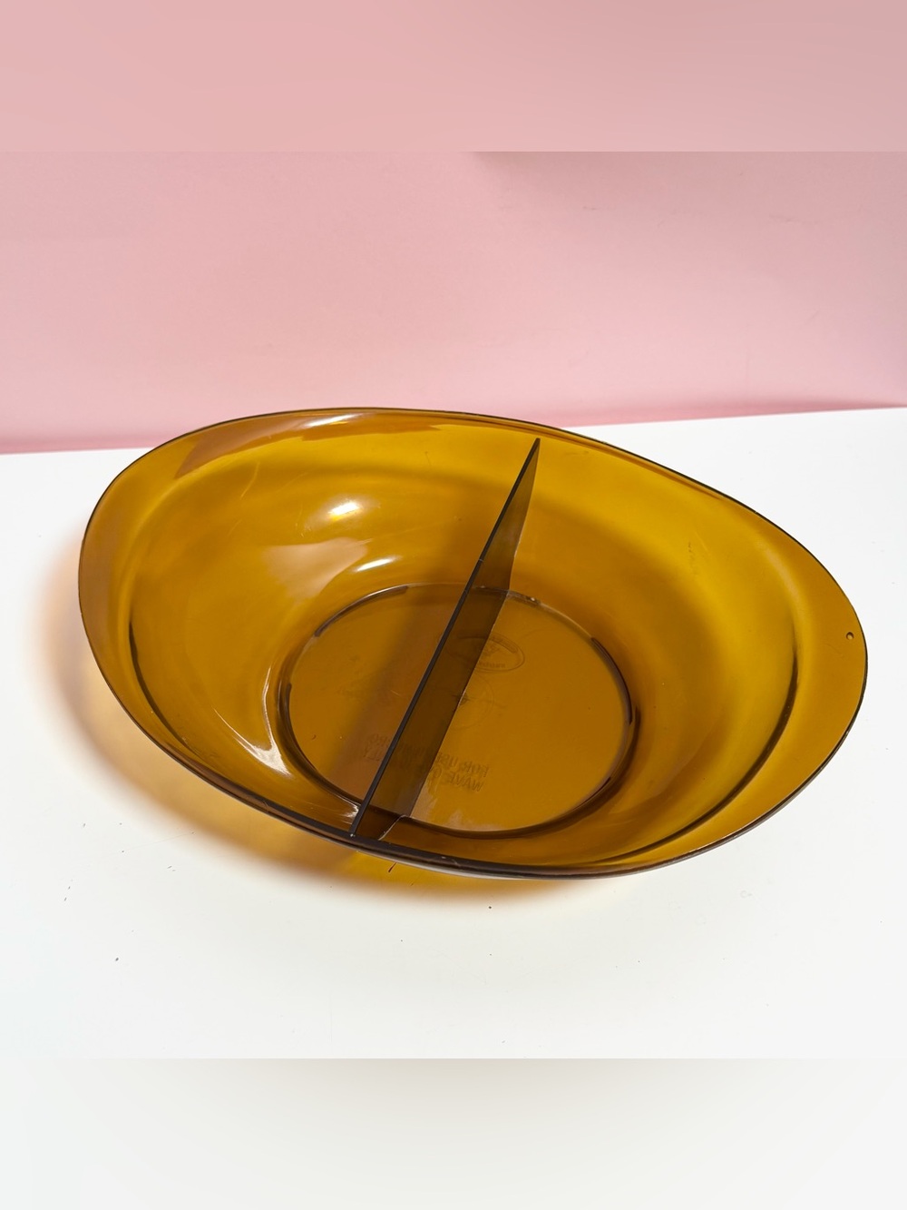 Vintage mid century 70s brown amber yellow serveware